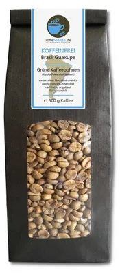Obrázok produktu pre Surová káva Arabica Brasil Guaxupe bez kofeínu 500 g