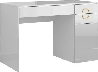 Produktbild von Schreibtisch Vicco Adela Weiß Hochglanz 115 x 55 cm mit 3 Schubladen, Model 43657