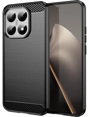 Produktbild von Hülle für Xiaomi 15T, Carbon-Faser TPU Silikon Stoßfest Schutzhülle Schwarz