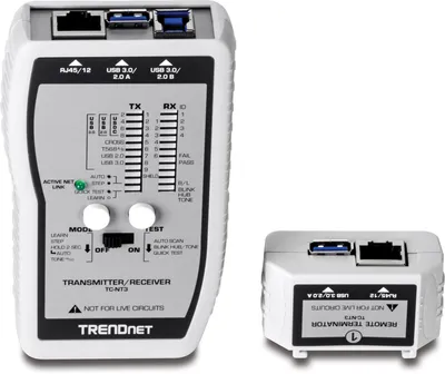 Obrázok produktu pre Trendnet TC-NT3, BNC, RJ-11, RJ-12, RJ-45, USB, Testovanie prenosu, Strieborná, 9 V, CE, 0 - 50 °C
