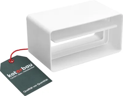 Immagine prodotto di KOTARBAU® Connettore per condotti 110 mm x 55 mm con aletta di non ritorno per condotti di ventilazione Connettore per condotti rettangolare Bianco efficiente Connettore per condotti piatto in plastica per sistemi di ventilazione Condotto per aria di scarico Sistema di ventilazione