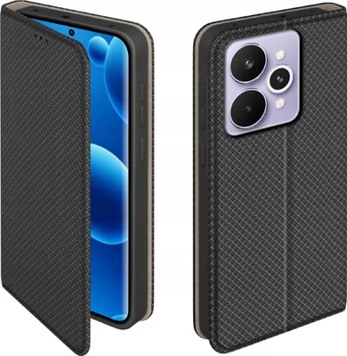 Zdjęcie produktu dla Etui z klapką do Realme 15 5G | 15 Pro 5G Zamykane Czarne Futerał