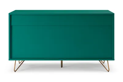 Produktbild von SalesFever Kommode breit | 6 Schubladen ausziehbar | Beine Metall mit Messinglegierung | B 120 x T 40 x H 70 cm | grün
