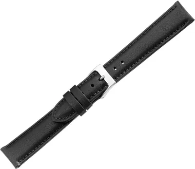 Produktbild von Herzog Italo-Vegan Uhrenarmband schwarz recycelter Kunststoff, Stegbreite:18mm, Schließe:Silbern