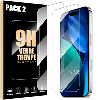 Image de Pack-2 Verre Trempé pour iPhone Air - Protection d'écran Transparent 9H Antichoc Anti-Rayures