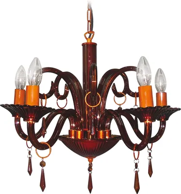 Produktbild von Näve Leuchten Pendelleuchte mit E14 Pendelleuchte VAMPA mit E14 Pendelleuchten - Deko Krone 5flg. "VAMPA", Hängelampe aus Metall und Glas in braun, 45 cm hoch, Ø 53 cm, E14-Fassung
