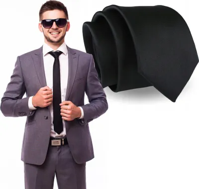 Obrázek produktu pro Krawatte 8 cm T-01 SCHWARZ Ex-Rabatt