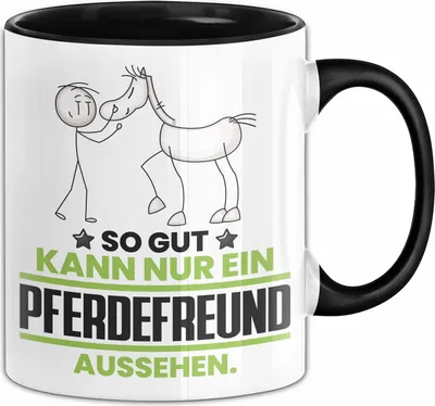 Produktbild von Pferdefreund Geschenk Tasse So Gut Kann Nur Ein Pferdefreund Aussehen Geschenkidee Kaffee-Becher (Schwarz)