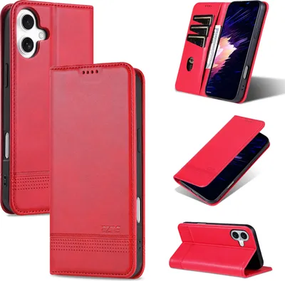 Image de Etui en cuir pour iPhone 16, étui portefeuille pliable avec fermeture magnétique et support Rose