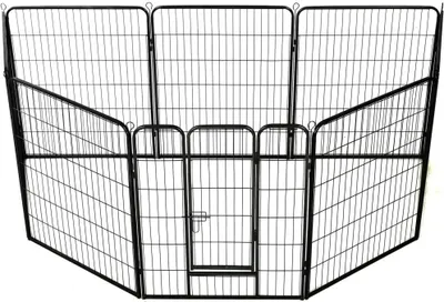 Produktbild von vidaXL ohrádka pro psy 8 panelů ocel 80 x 100 cm černá