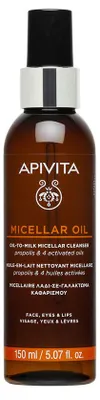 Immagine prodotto di Gel detergente micellare "olio in latte" per viso, occhi e labbra, Apivita 150 ml