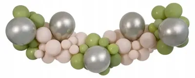 Productafbeelding van Ballonboog in olijfgroen, champagnekleur en lattekleur, 65 stuks - Godan