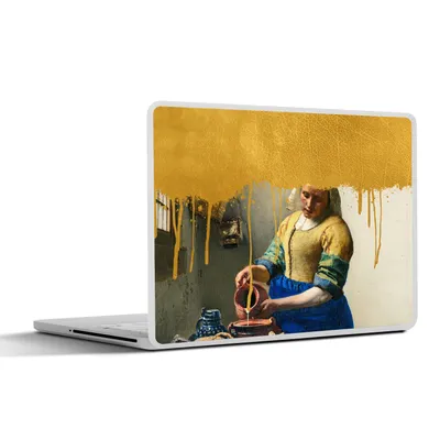 Produktbild von MuchoWow® Laptop Aufkleber Sticker Cover Vermeer - Gold - Milchmädchen 30x21 cm - Sticker für Laptop - Selbstklebend