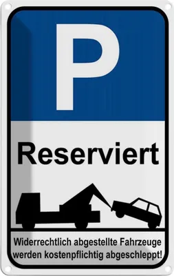 Produktbild von vianmo Blechschild 30x20 cm Parkplatz P reserviert Parkplatzschild