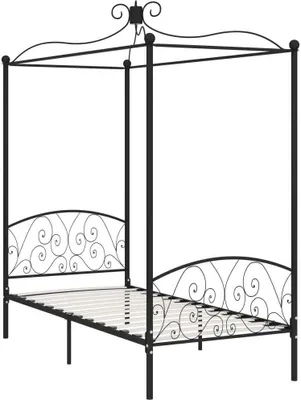 Immagine prodotto di Letto a Baldacchino Nero in Metallo 90x200 cm