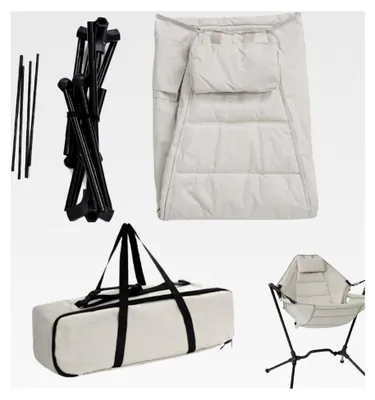 Produktbild von Campingstuhl, robust, ergonomisch, stützbar, Schaukelstuhl, zusammenklappbar, für Outdoor, Picknick, Lounge, Terrasse, Rasen, Hof, Party