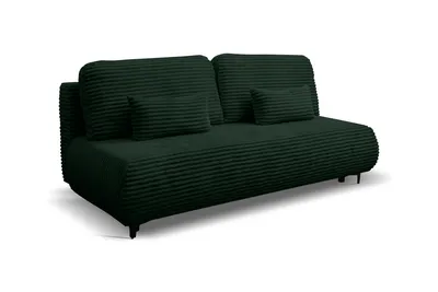 Produktbild von VENASI ETNA Polstersofa mit Schlaffunktion und Bettkasten Couch Sofa Cord Bettsofa Schlafsofa Grün