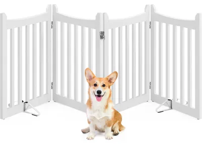 Produktbild von Yaheetech Absperrgitter Hund Schutzgitter, HxB: 60,5 x 201,5 cm, 4 Paneelen