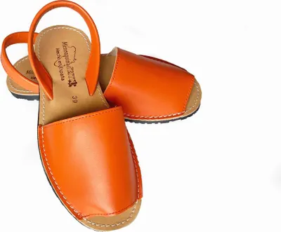 Obrázok produktu pre Avarcas Minorquine Sandalen, Uni, Naturleder, Orange, 35 EU