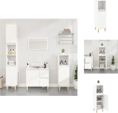 Produktbild von vidaXL Badschrank Weiß 30x30x100 cm Holzwerkstoff -  Badezimmermöbel-Sets