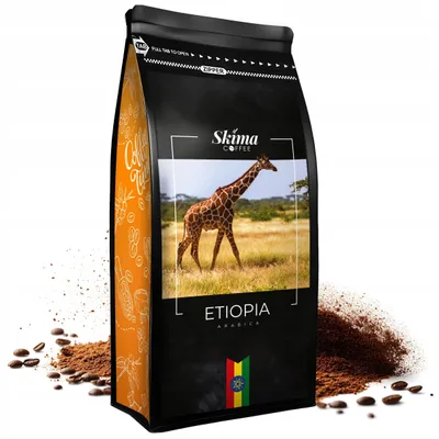Zdjęcie produktu dla Kawa Mielona 500g ETIOPIA 100% ARABICA Świeżo Palona SkimaCoffee + GRATIS