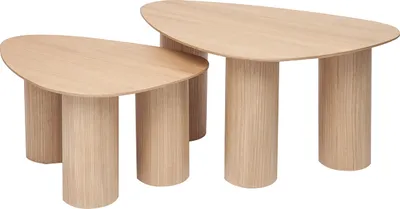 Produktbild von Miliboo - Design-Beistelltische aus hellem Holz (2er-Set) FOLEEN