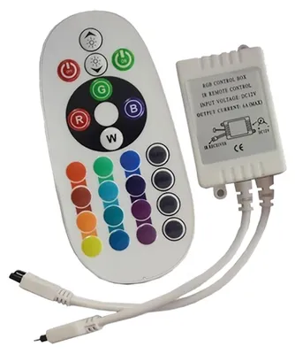 Imagen del producto de Controlador RGB para tiras LED, incluye mando a distancia, con función RGB y blanco