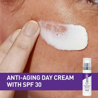Produktbild von Gesichtscreme, CeraVe, hauterneuernd, feuchtigkeitsspendend und Anti-Falten-Effekt, mit Ceramiden, Hyaluronsäure und Retinol, SPF 30, 50gr, 50gr