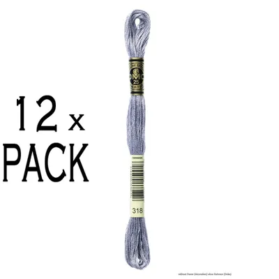 Immagine prodotto di 12 fili DMC Mouline Special, filo da ricamo, 117mc - 318, 6 fili, 8 metri