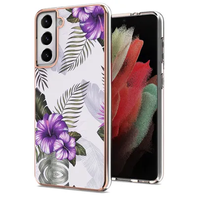 Immagine prodotto di Custodia per Samsung Galaxy S21 5G, custodia in silicone TPU antiurto a fantasia Viola