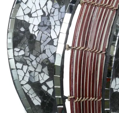 Produktbild von Tischleuchte Pia oval Glasmosaik Rispen handgefertigt 30 cm