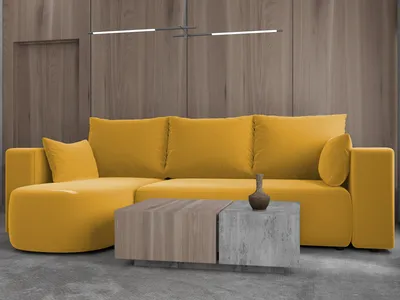 Produktbild von 4ALL HOME Ecksofa mit Schlaffunktion Tivo 246x145 cm - Couch - Sofa mit Bettkasten - Eckcouch - L-Form - Schlaffsofa - Schlafsofa mit Bettkasten - Universal Velo 626 Curry