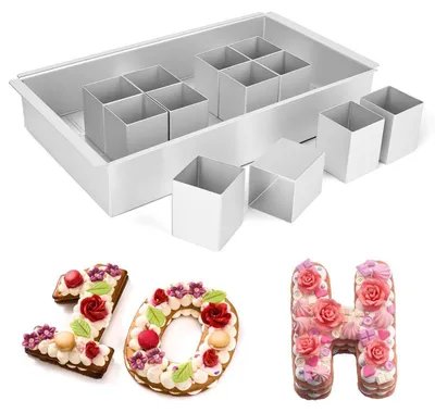 Produktbild von Backform Zahlen Verstellbar Aluminium DIY Kuchenform Buchstaben Zahlen