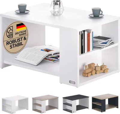 Obrázek produktu pro Bílý konferenční stolek, 90x60x50cm, odolný proti poškrábání