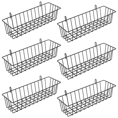 Metall-Aufbewahrungskörbe, 6er-Set, 31,5x10x7,5 cm, schwarz