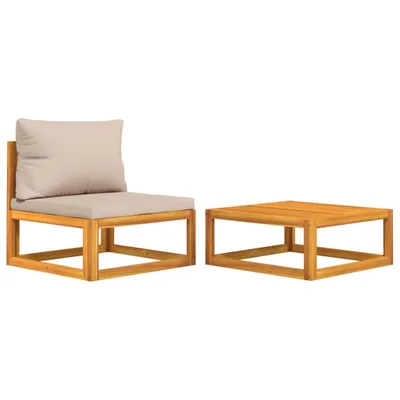 Produktbild von 2-tlg. Garten-Sofa-Set mit Kissen Massivholz Akazie