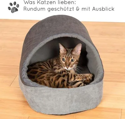 Produktbild von Famanu Katzenbett Faltbar - Weich, Plüsch, Für Katzen und Kleine Hunde