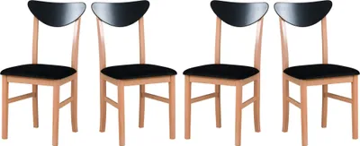 Image de Chaise de salle à manger 4x "Leo 2", hêtre naturel,neve 100