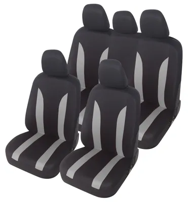 Productafbeelding van Auto-accessoires Lupex - Universele autostoelhoeden LS09 | Kleur: grijs | Set voor de voorstoelen