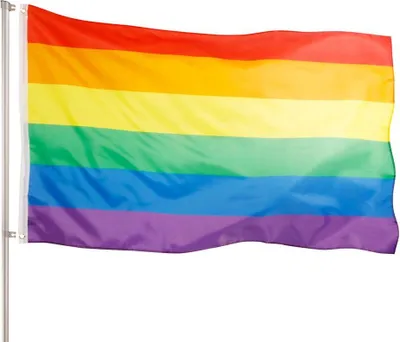 Produktbild von PHENO FLAGS Premium Regenbogen Flagge 90 x 150 cm Fahne Peace 2 Ösen