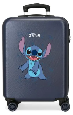 Immagine prodotto di Valigia rigida Disney Happy Stitch, blu, 38 x 55 x 20 cm, in ABS, con combinazione di serrature laterali