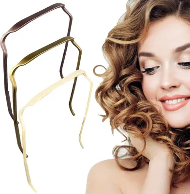 Produktbild von 3 Stück Curly Thick Hair Headband,Modische Stirnbänder, Square Shaped Hinged Headband, Headband Eckiger Damen Männer Dickes Lockiges Haar