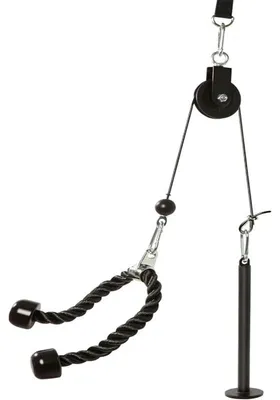 Image de Kit de poulie de traction pour entraînement musculaire - Poulie haute - Poulie silencieuse - Câble en acier de 3 mètres - Entraînement des bras - Gain de place - Idéal pour une salle de sport à domicile