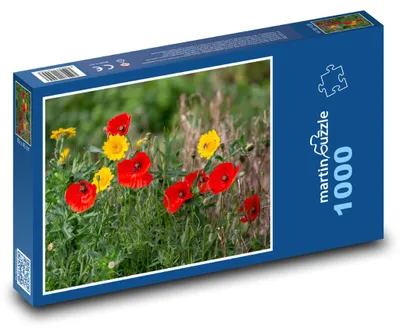Produktbild von Puzzle 1000 Mohnblumen auf der Wiese - martinpuzzle