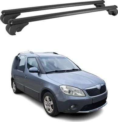 Produktbild von Dachträger für Skoda Roomster Praktik 2006-2015 Gepäckträger Alu Schwarz 2x