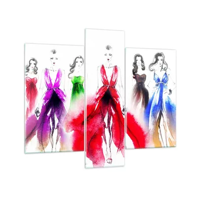 Produktbild von Bilder auf glas - Fotomodell Frau - 95x80cm - Glasbilder - Wandbilder - Bilder - Kunstdruck - zum Aufhängen bereit - Wanddekoration aus Glas - Glas Bilder - Wandbild auf Glas - 3 Teile - GCB95x80-3651