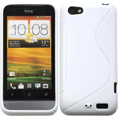 Produktbild von PhoneNatic Case kompatibel mit HTC One V - weiß Silikon Hülle S-Style + 2 Schutzfolien