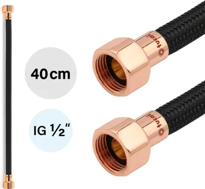 Produktbild von Flexschlauch DN8 IG/IG 1/2" -400mm Schwarz Rosegold
