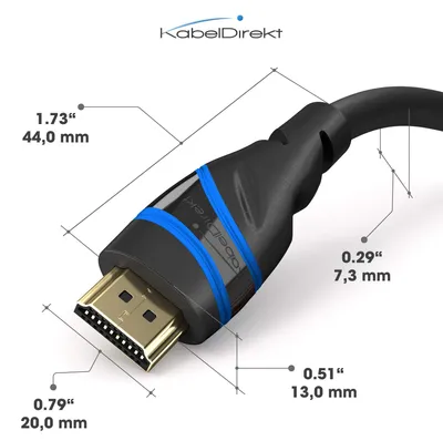 Produktbild von HDMI 2.1 Kabel 3m 10K 8K Ultra High Speed für PC PS5 Xbox TV Monitor KabelDirekt