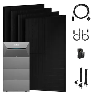 Produktbild von Anker SOLIX Solarbank 3 E2700 Pro mit 3x BP2700 Erweiterungsakku und 2000W Solarmodule, Smarter Zähler & 4x Fassaden/Flachdach Halterung 0% VAT